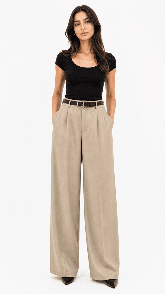 ROMA BRAND Women's Elegant Polyester Fabric Pants - Khaki (M) 2