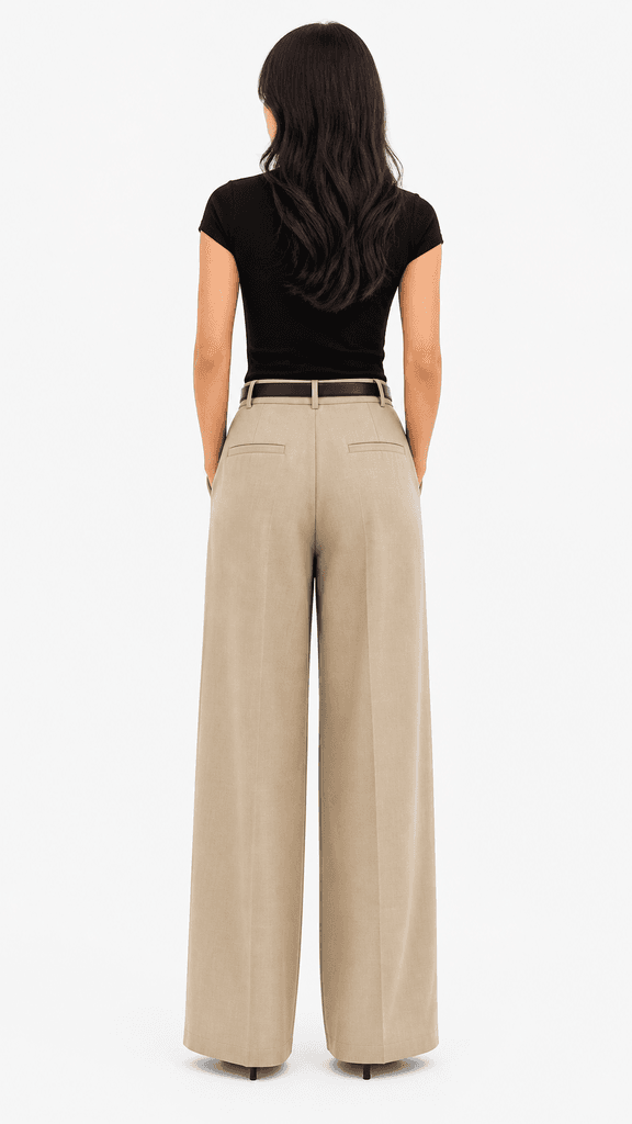 ROMA BRAND Women's Elegant Polyester Fabric Pants - Khaki (M) 3