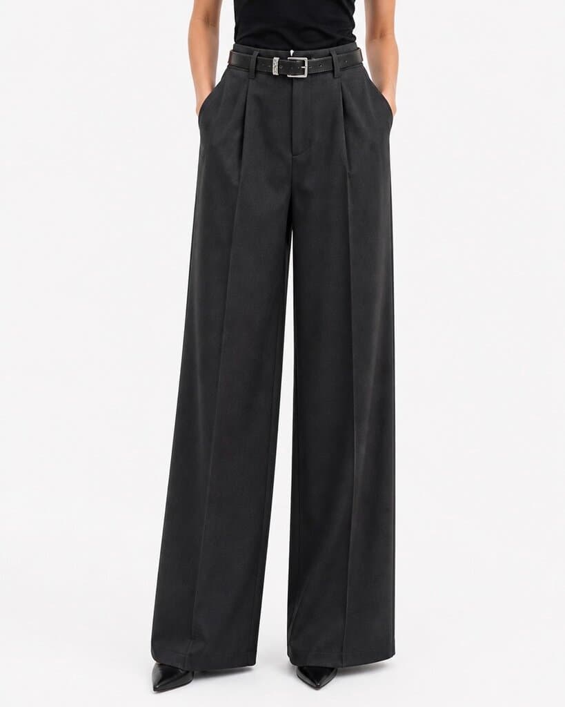 ROMA BRAND Women's Elegant Polyester Fabric Pants - Black (M) 1