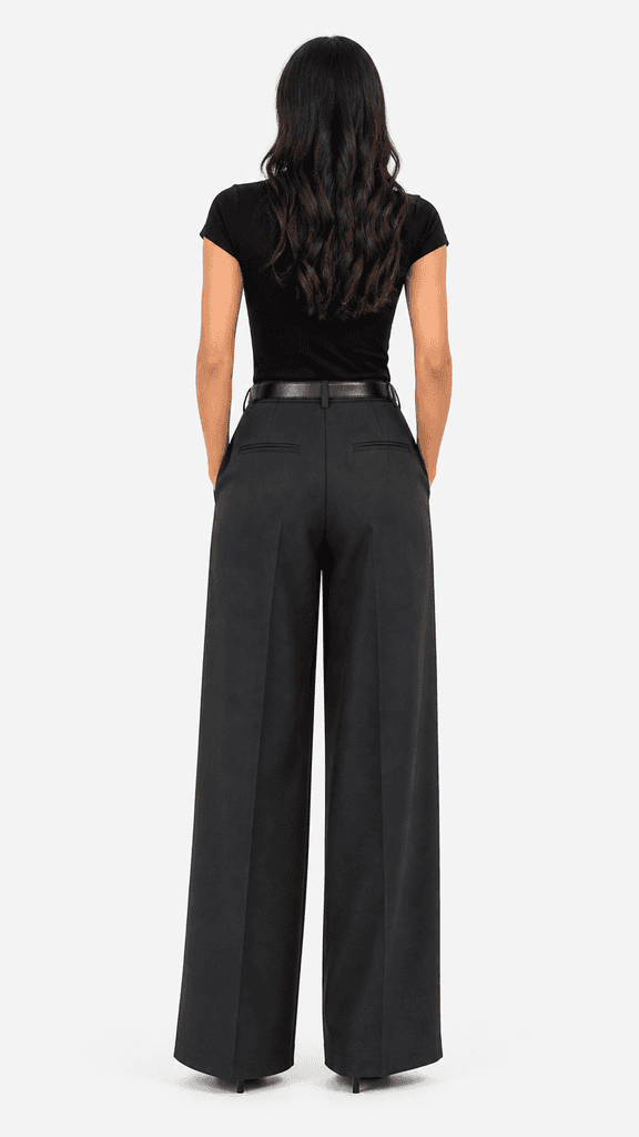 ROMA BRAND Women's Elegant Polyester Fabric Pants - Black (M) 3