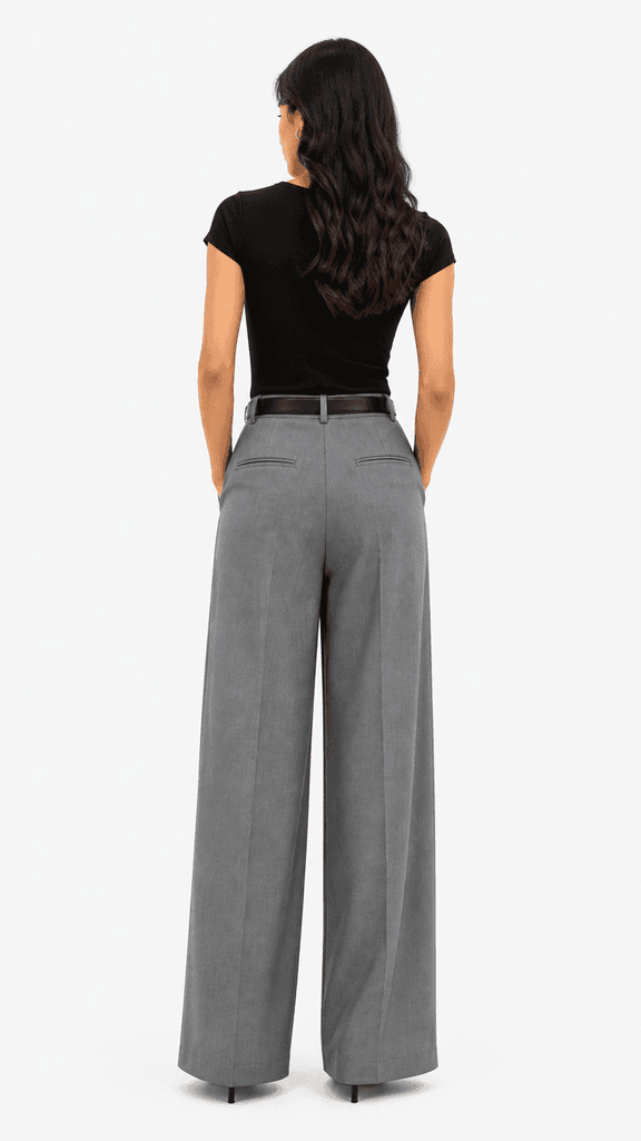ROMA BRAND Women's Elegant Polyester Fabric Pants - Gray (M) 3