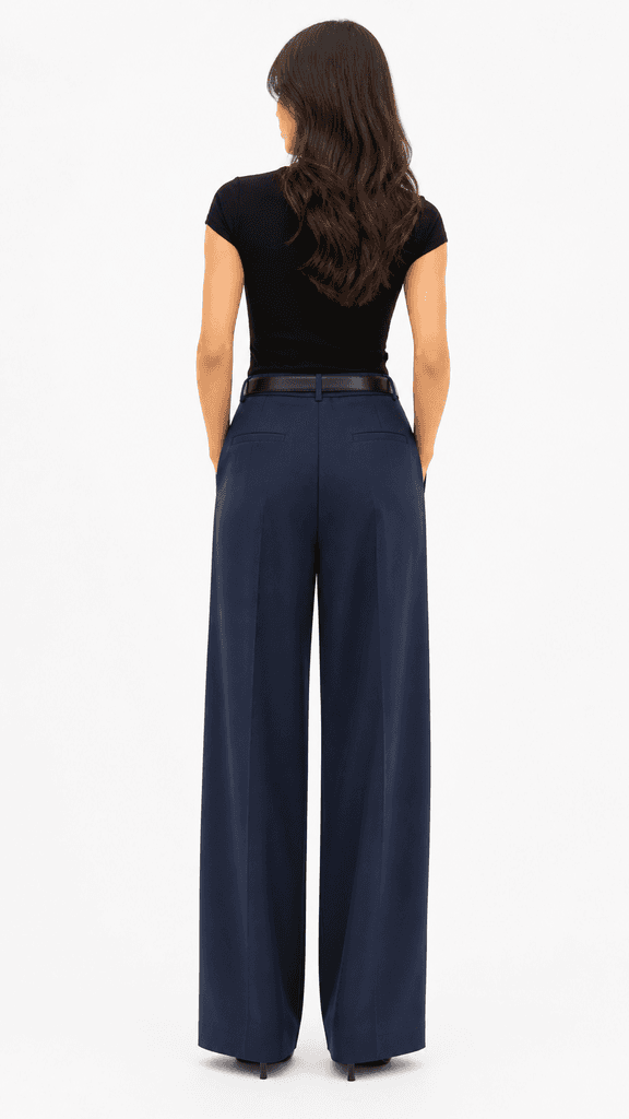 ROMA BRAND Women's Elegant Polyester Fabric Pants - Navy Blue (M) 3