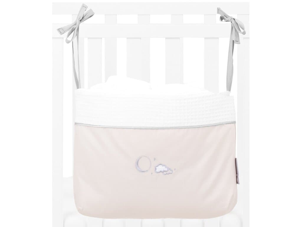 KikkaBoo Diaper Basket with Ties Dream Big - Beige 2