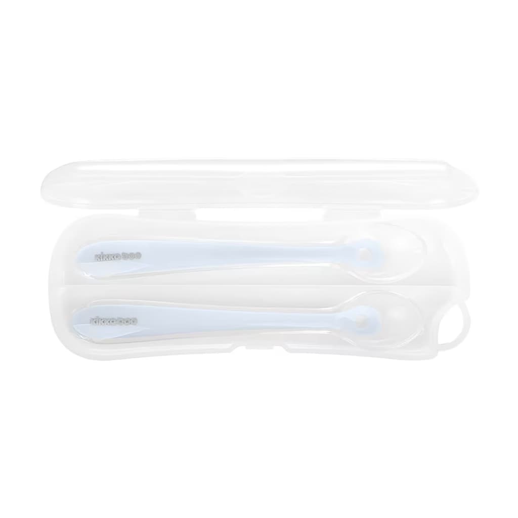 KikkaBoo Silicone Spoons with Case 2pcs - Blue 1