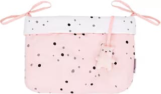 KikkaBoo Diaper Basket with Ties Bear with Me - Pink 1