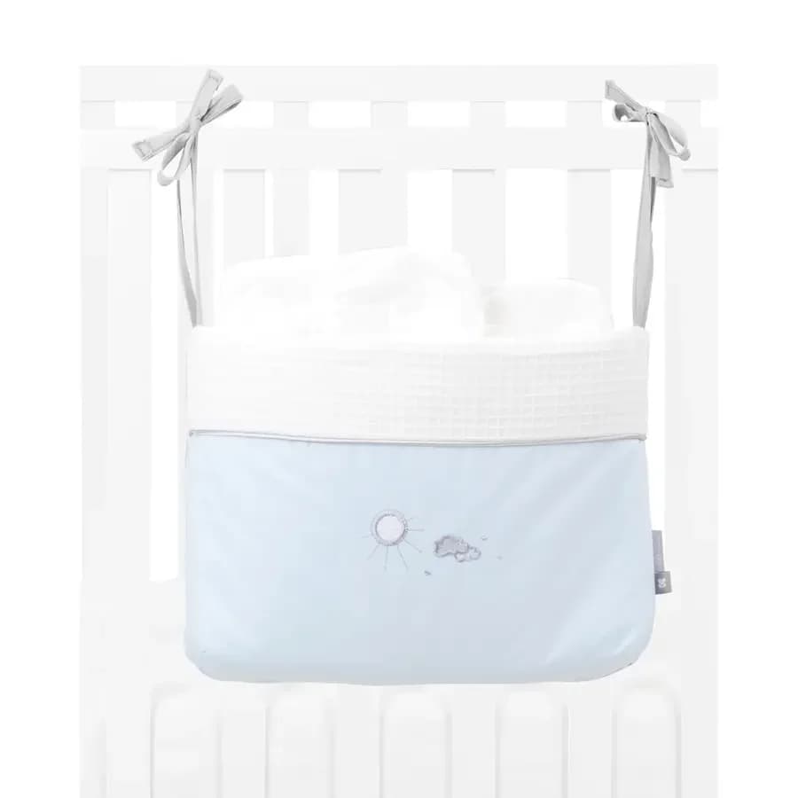 KikkaBoo Diaper Basket with Ties Dream Big - Blue 1