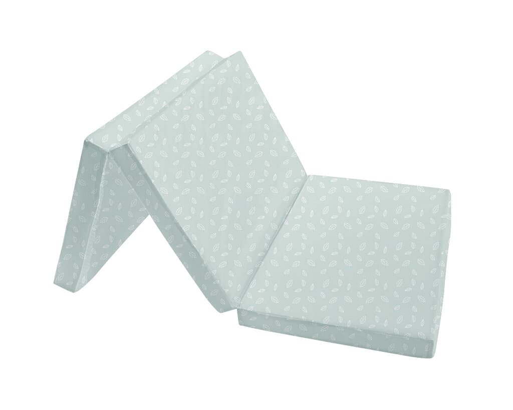 KikkaBoo Foldable Mattress 60/120/5 cm Leaves - Mint 1