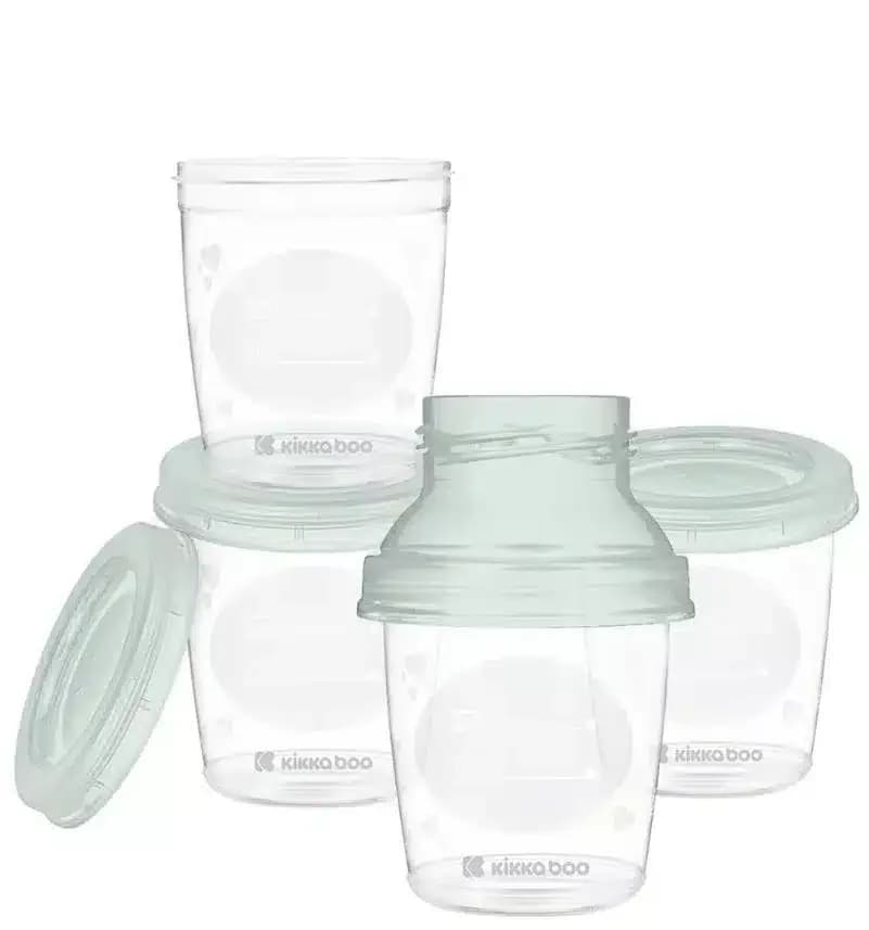 KikkaBoo Breast Milk Storage Containers with Adaptor - Mint 1