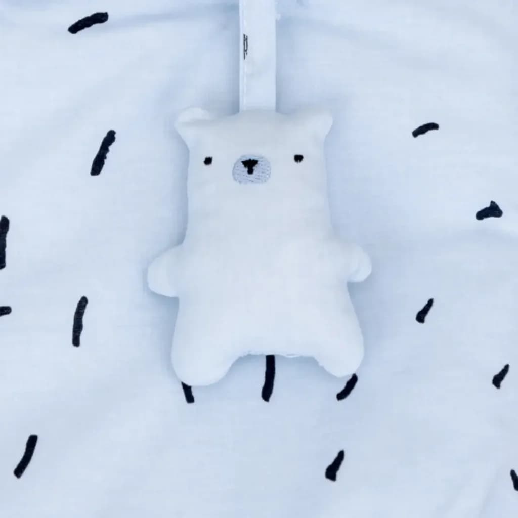 KikkaBoo Diaper Basket with Ties Bear with Me - Blue 2