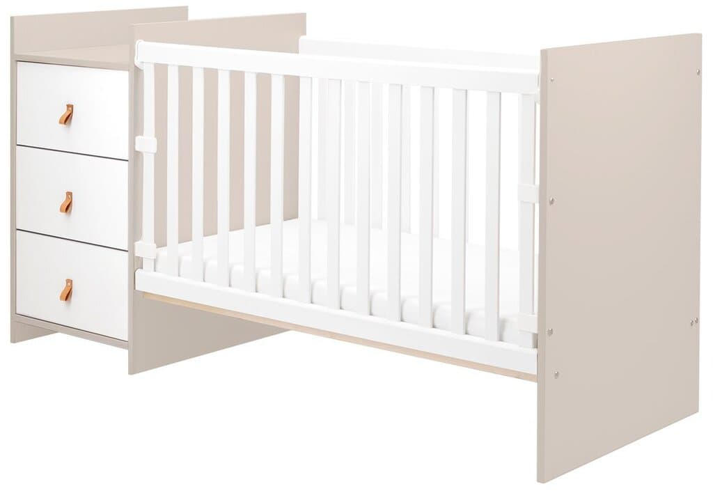 KikkaBoo Chipboard Baby Cot with Dresser Ilana - Beige 1