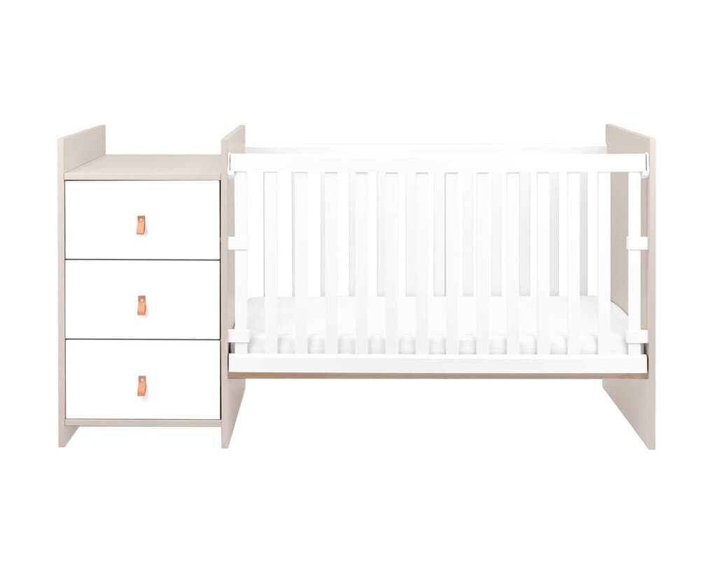 KikkaBoo Chipboard Baby Cot with Dresser Ilana - Beige 2