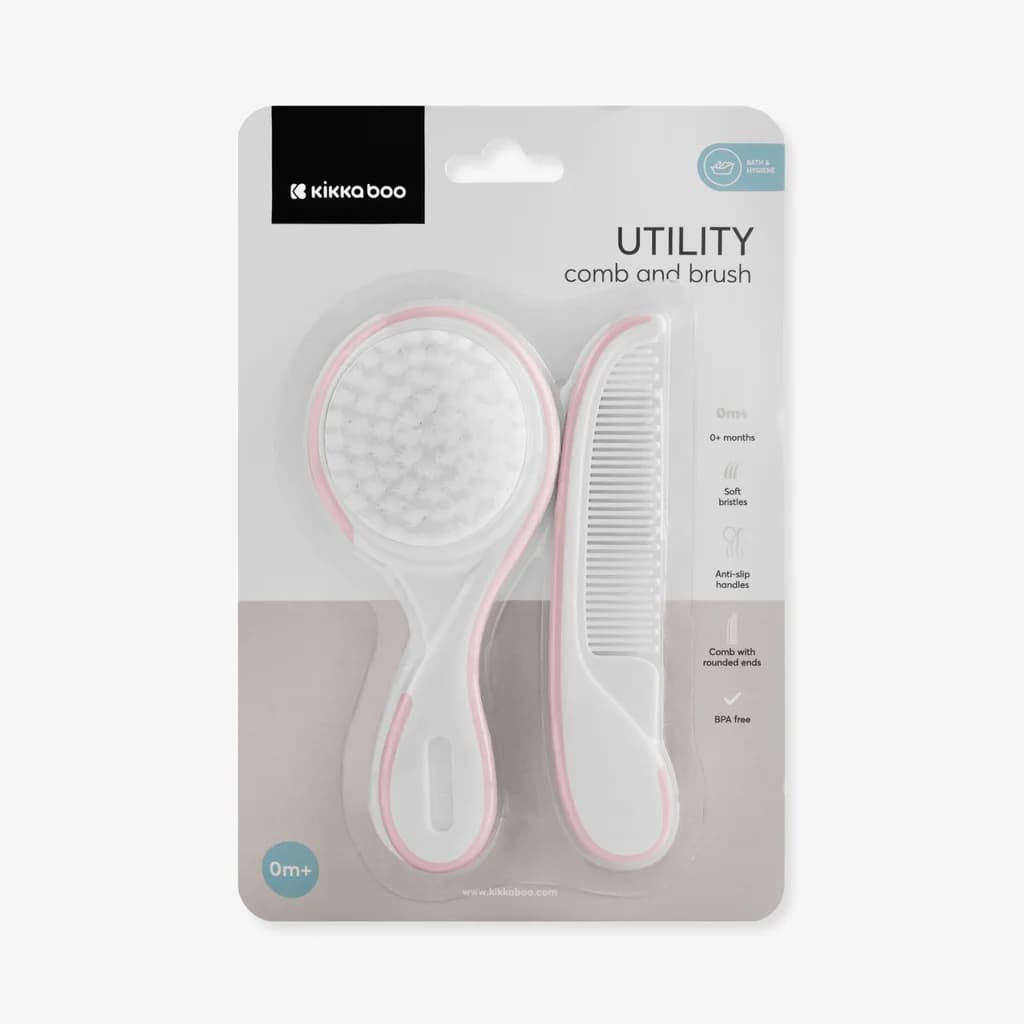 KikkaBoo Comb and Brush Utility - Pink 2