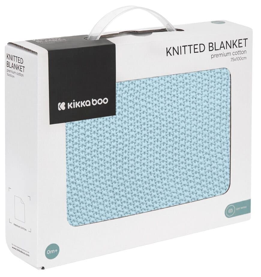 KikkaBoo Knitted Cotton Blanket Dream Big - Blue 3