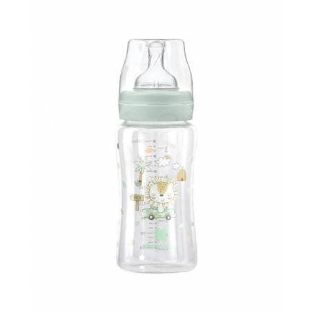 KikkaBoo Glass Feeding Bottle 240ml Jungle King - Mint 1