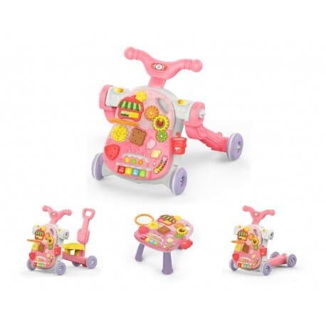 KikkaBoo 4in1 Sweet Escape Walker & Scooter- Pink 1