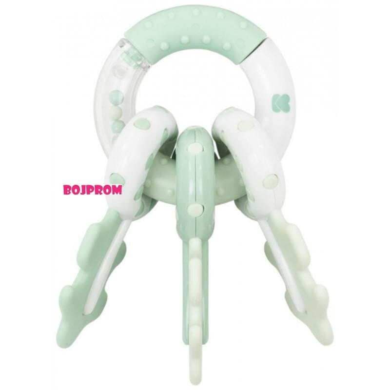 KikkaBoo Rattle Key Ring - Mint 1