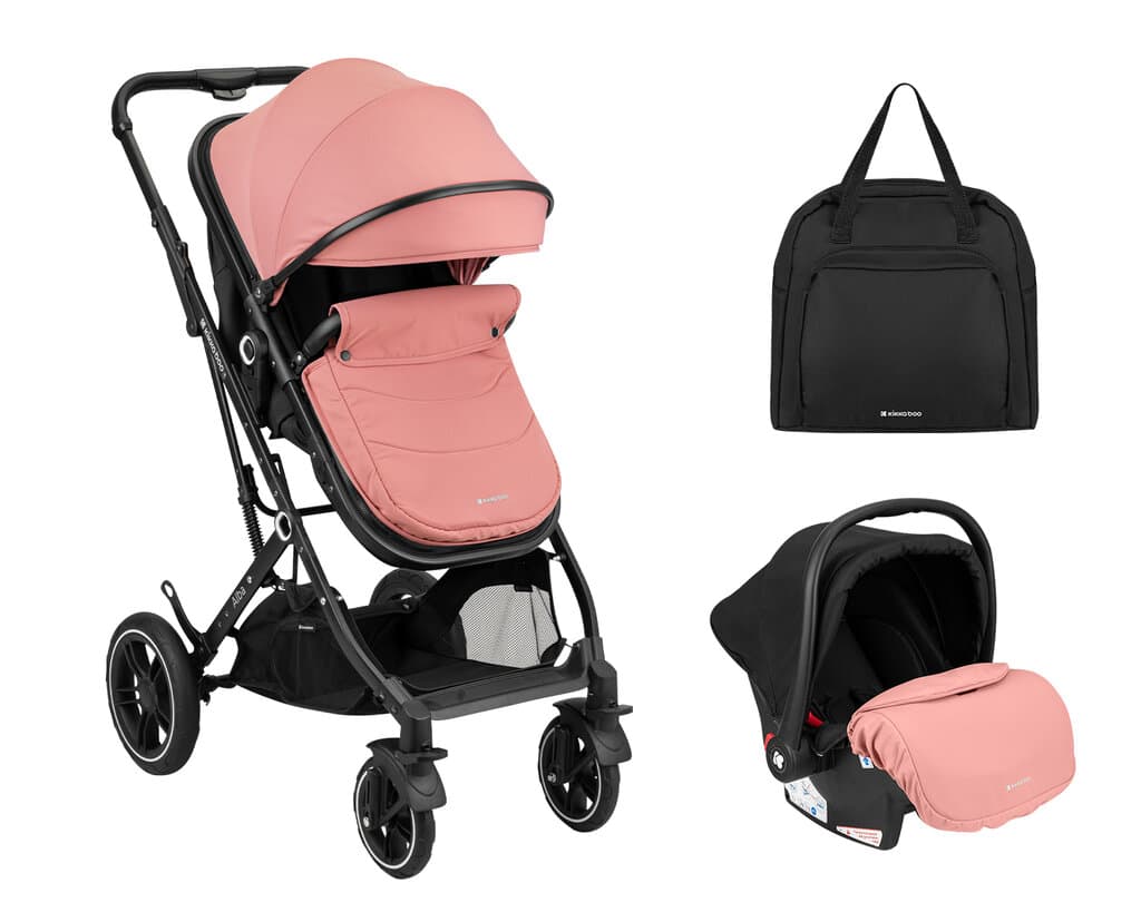 KikkaBoo Stroller 3in1 Seat Alba - Pink 1