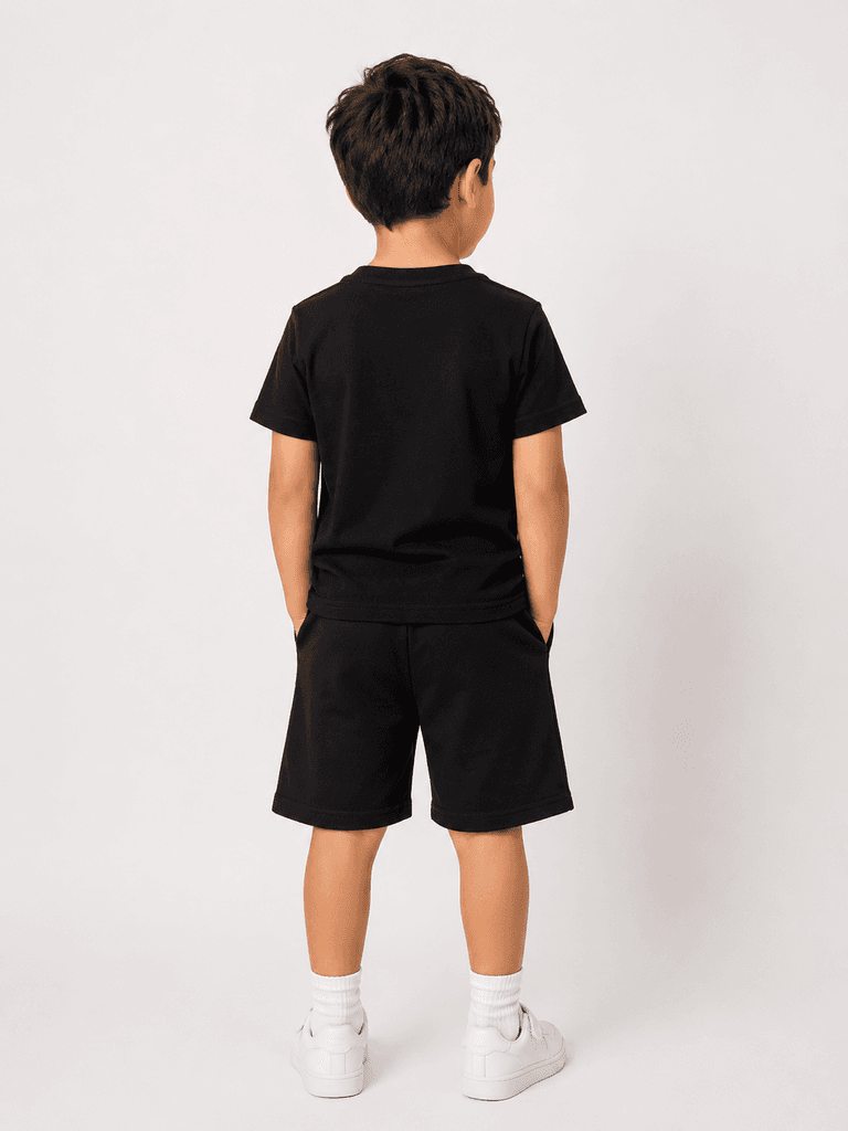 Mışıl Kids Boy's 100% Cotton T-Shirt and Pajama Set - Black, Size 6 2
