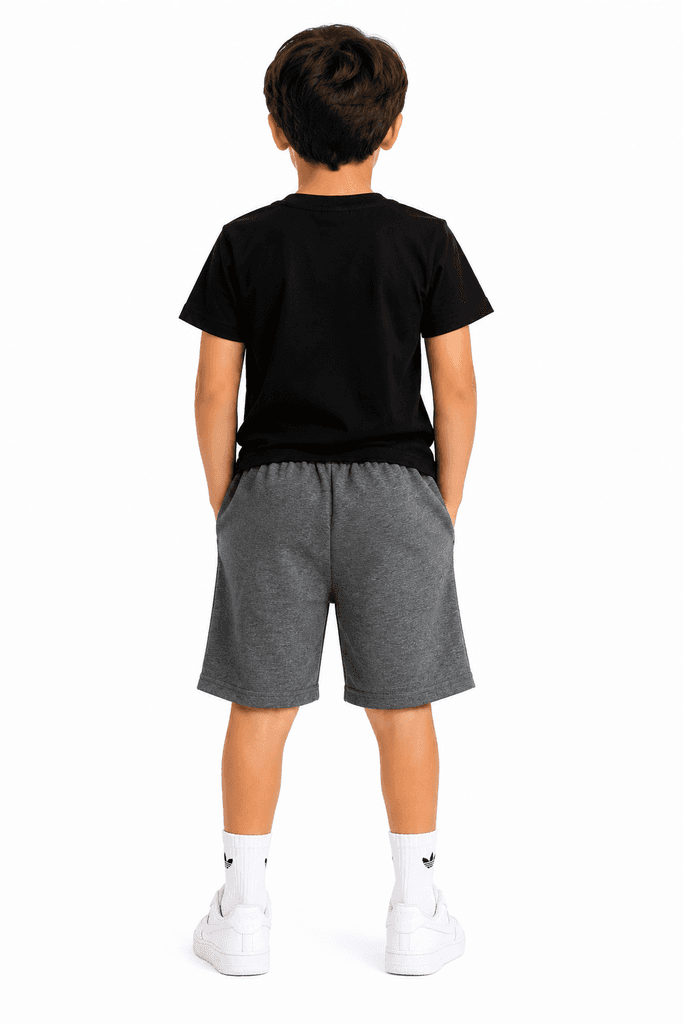 Pandax Boys' Premium Cotton T-Shirt and Shorts Set - Black (7 years) 2
