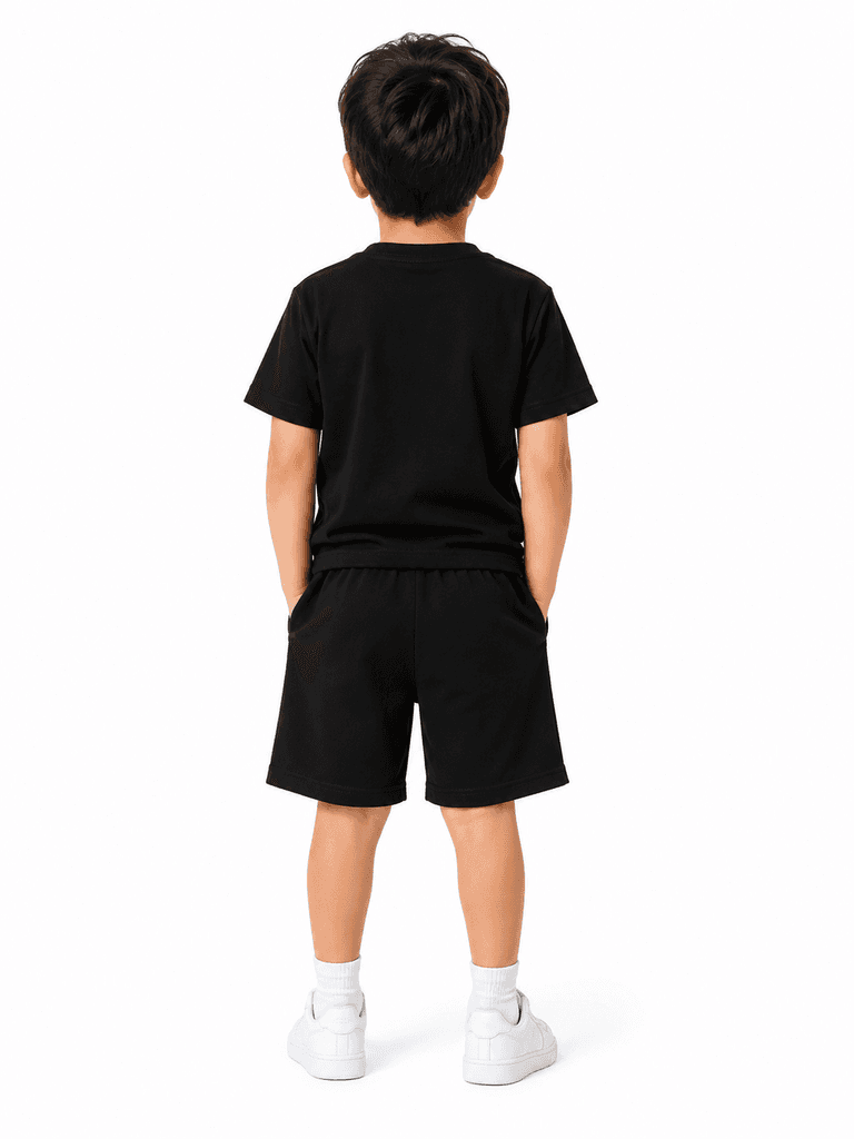 Alfa Boys' Premium 100% Cotton T-Shirt and Pajama Sleepwear Set - Black (3-9 years) 2
