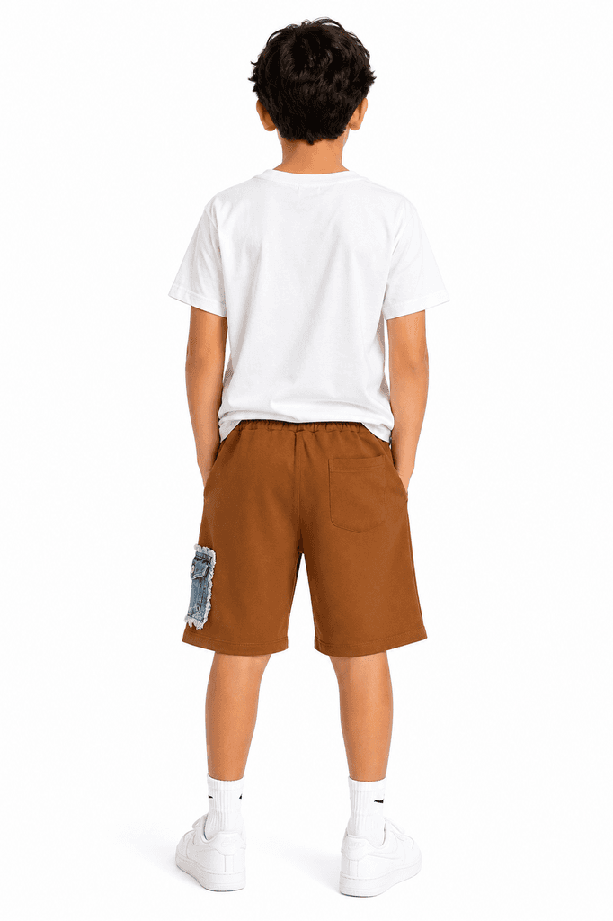 CMK Boys' Premium Cotton T-Shirt and Shorts Set - White, Size 5 2