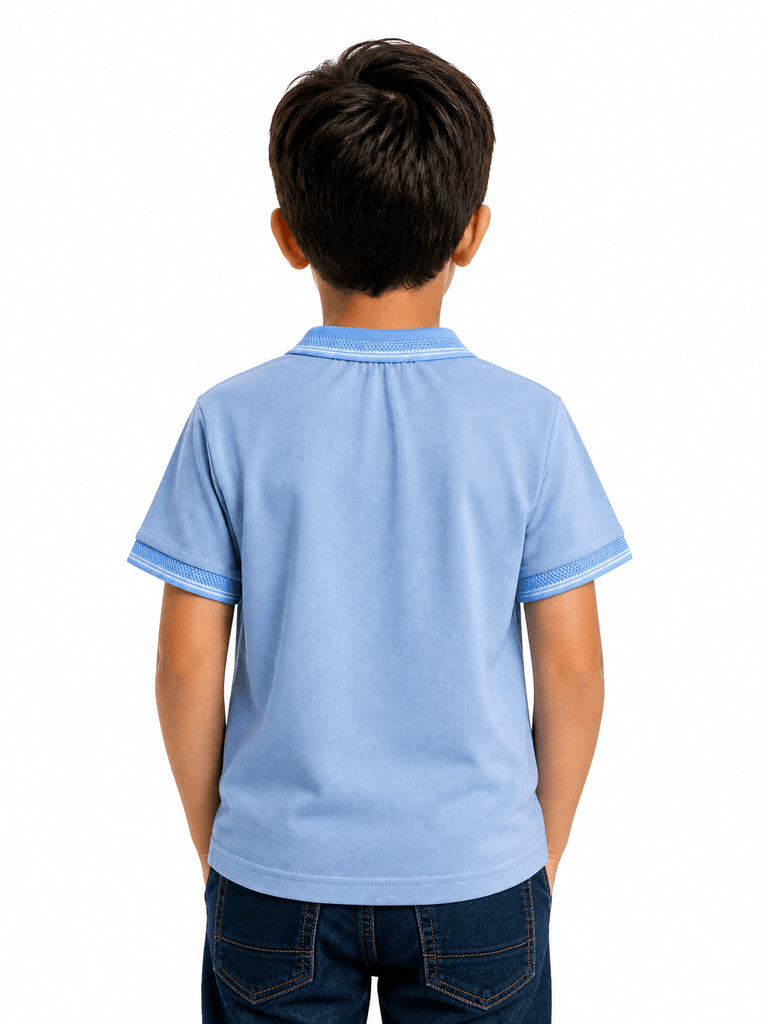 MODA ARPOL Boys' Premium Cotton T-Shirt - Light Blue, Size 3 2
