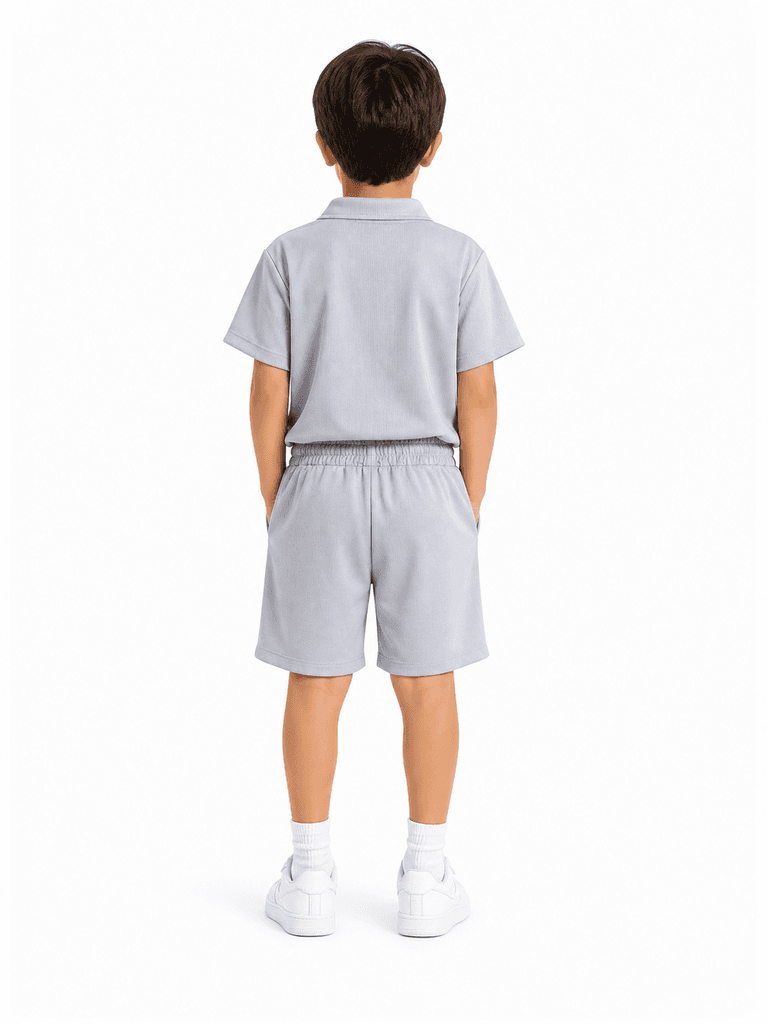 CMK Boys' Premium Cotton T-Shirt and Shorts Set - Light Gray (5 years) 2