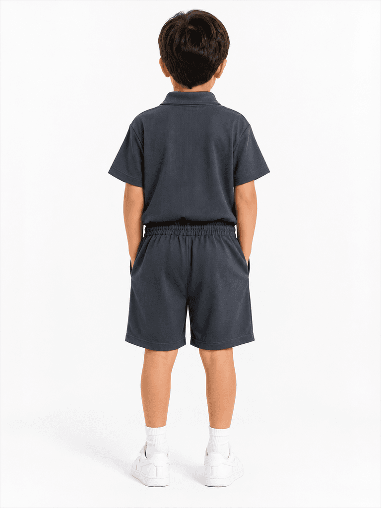 CMK Boys' Premium Cotton T-Shirt and Shorts Set - Dark Gray (5 years) 2
