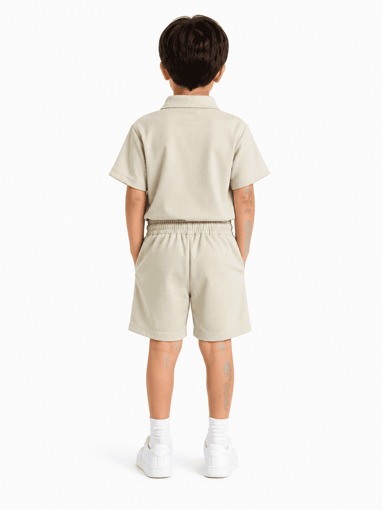 CMK Boys' Premium Cotton T-Shirt and Shorts Set - Off White (5 years) 2