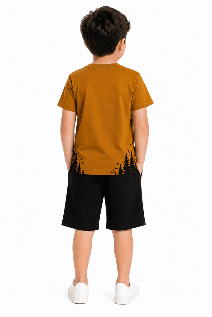 Nirvana Boys' 100% Cotton T-Shirt and Shorts Set - Brown, Size 11 years 2