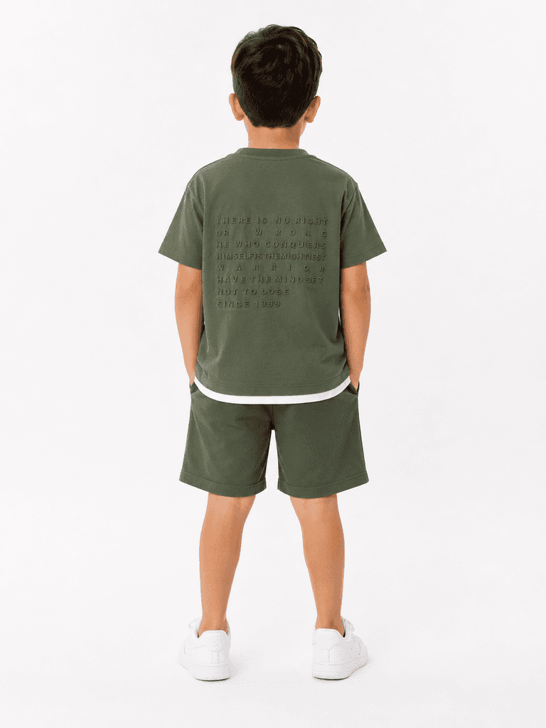 CIVILTI Boys' Premium Cotton T-Shirt and Shorts Set - Dark Green (6 years) 2
