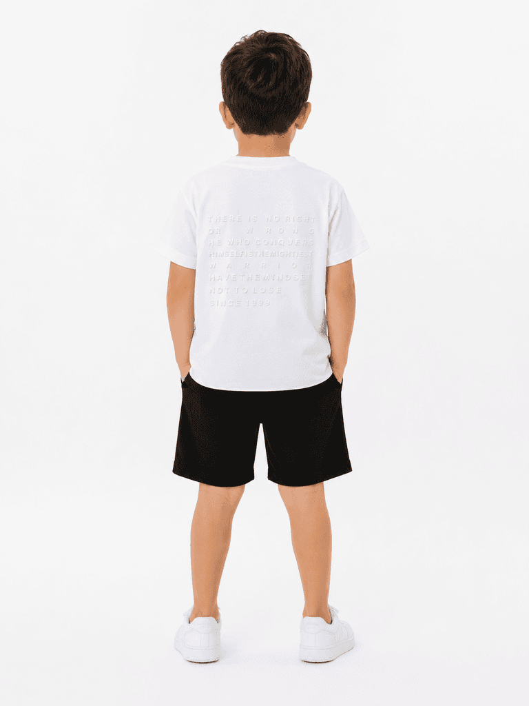 CIVILTI Boys' Premium Cotton T-Shirt and Shorts Set - White (6 years) 2