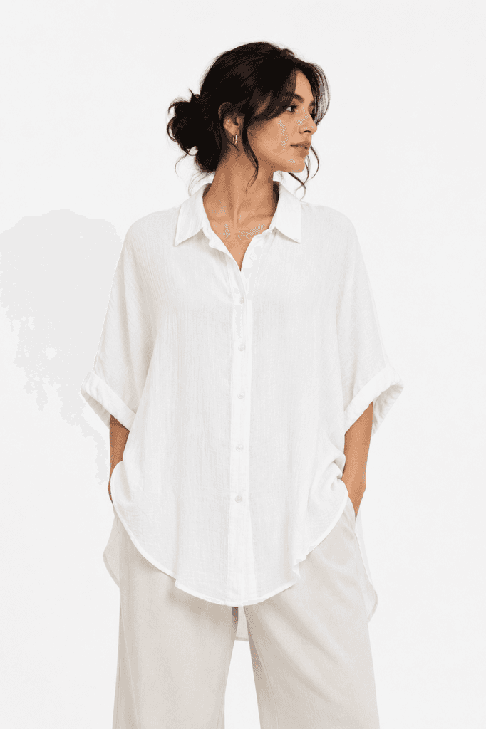 Hellie Premium Women's Cotton Shirt - White (S) 1