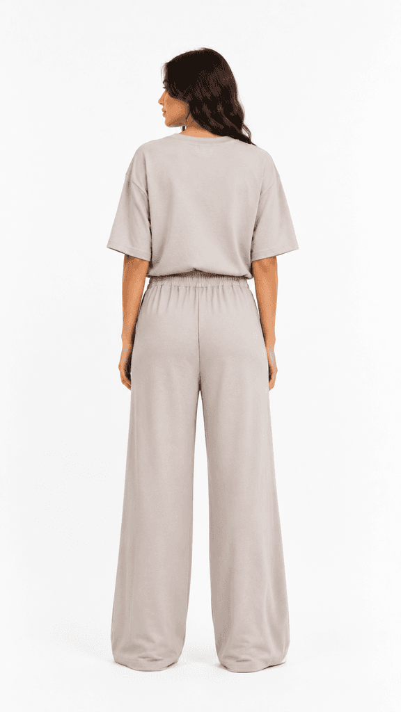 Mint Women's Premium Cotton Denim Shirt & Pajama Set - Beige (S) 2
