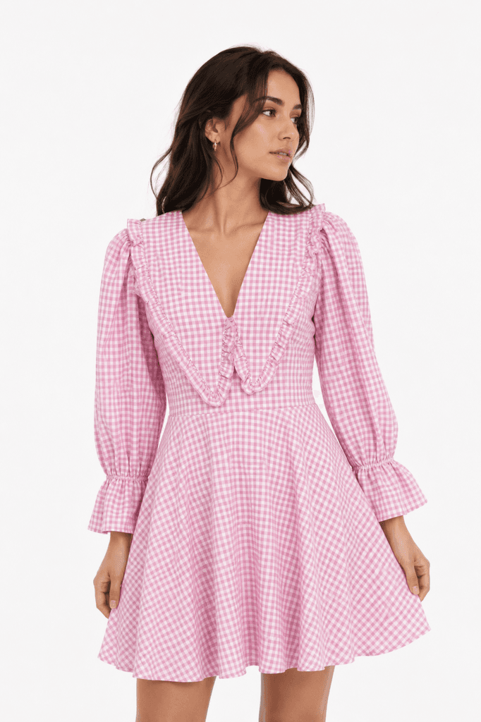 Suffle Women's Premium Cotton Short Dress - Pink (S) 1