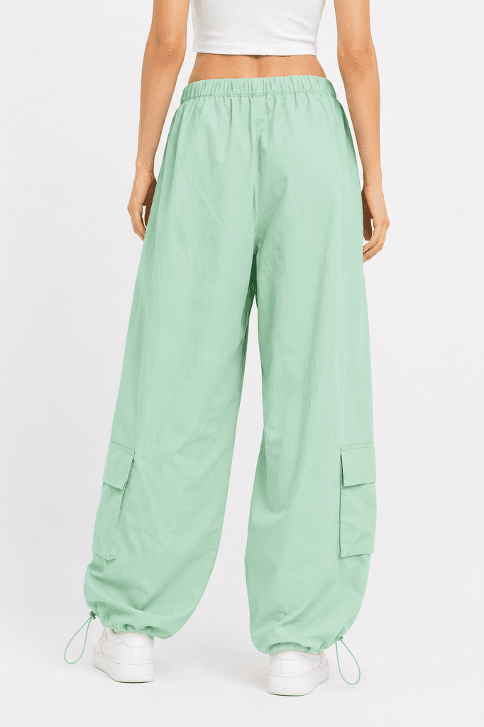 Reyon Women's Lightweight Polyester Cargo Pants - Light Green (S) 2