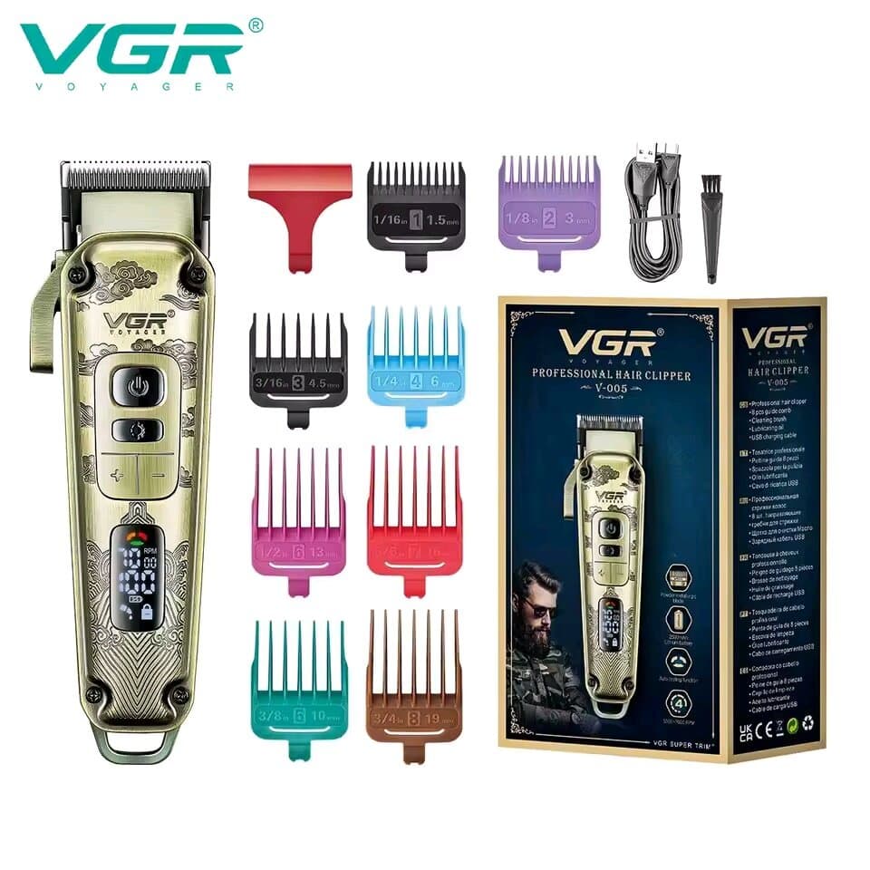 ماكينة حلاقة VGR V-005 المهنية بمحرك توربو وشاشة LED رقمية 2