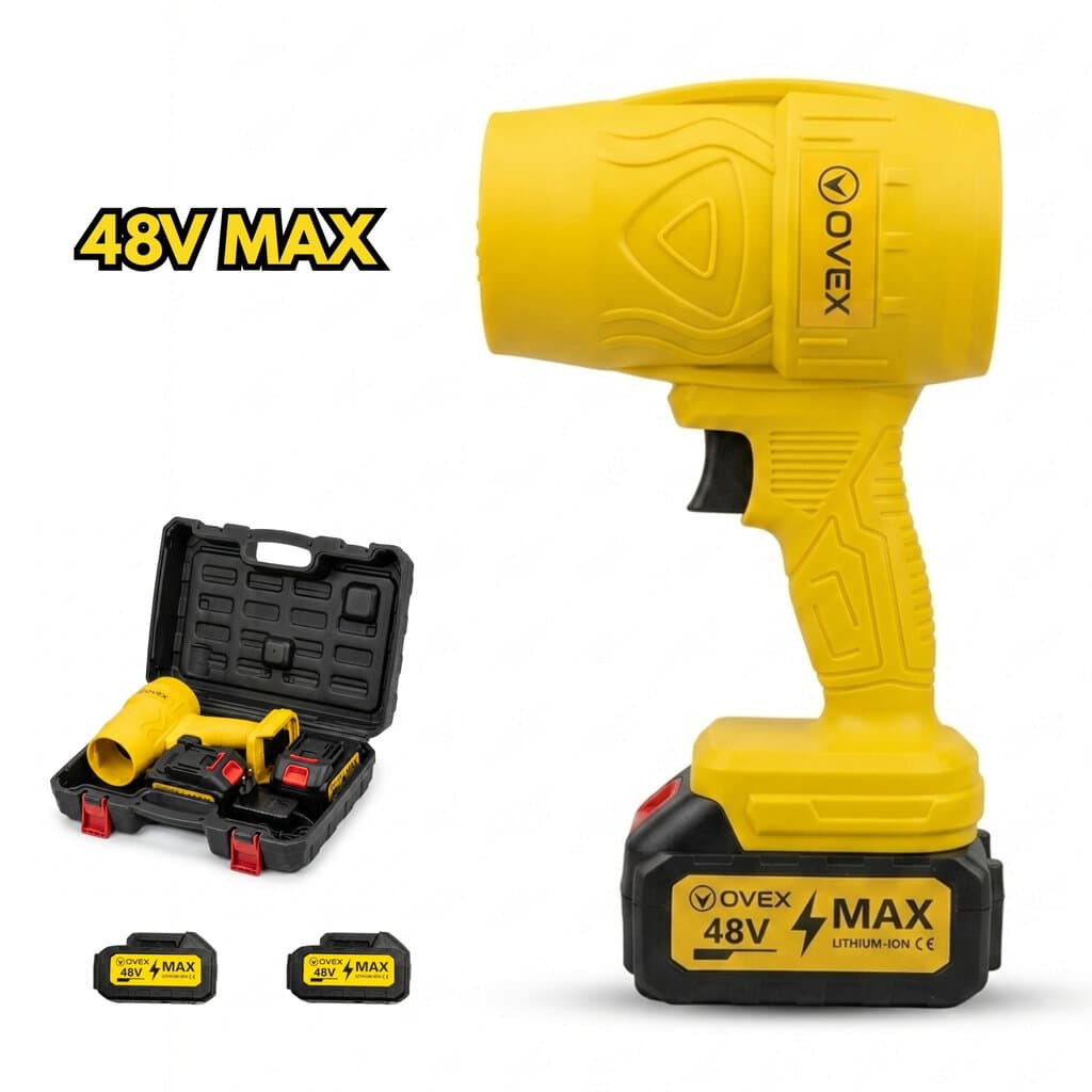 Professional cleaning blower with two 48-volt lithium batteries 1