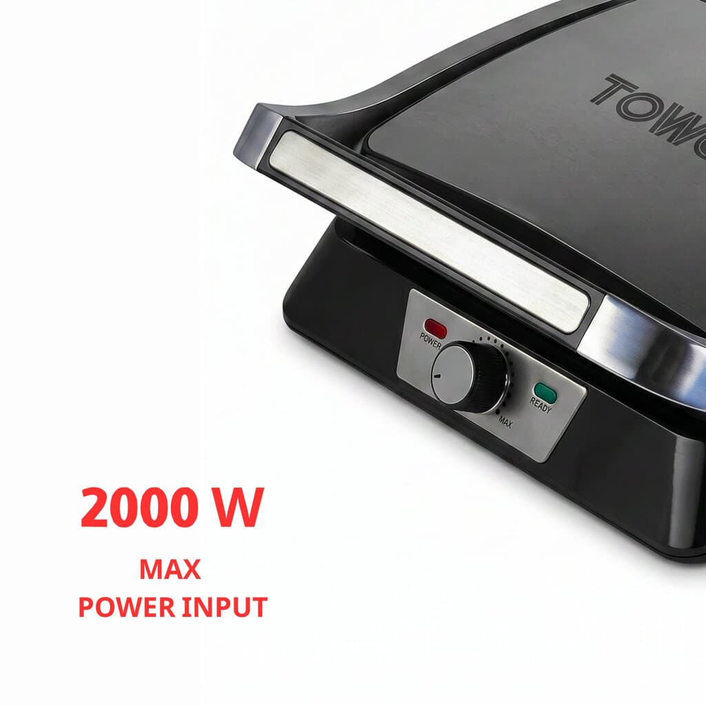 Professional 2000-Watt Stainless Steel Griddle with Metal Handle 4
