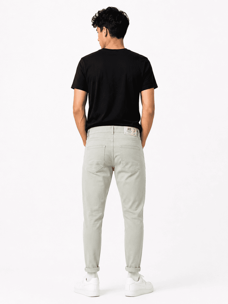 JR3 Men's Premium Cotton Carrot Fit Pants - Light Gray (Size 32) 3
