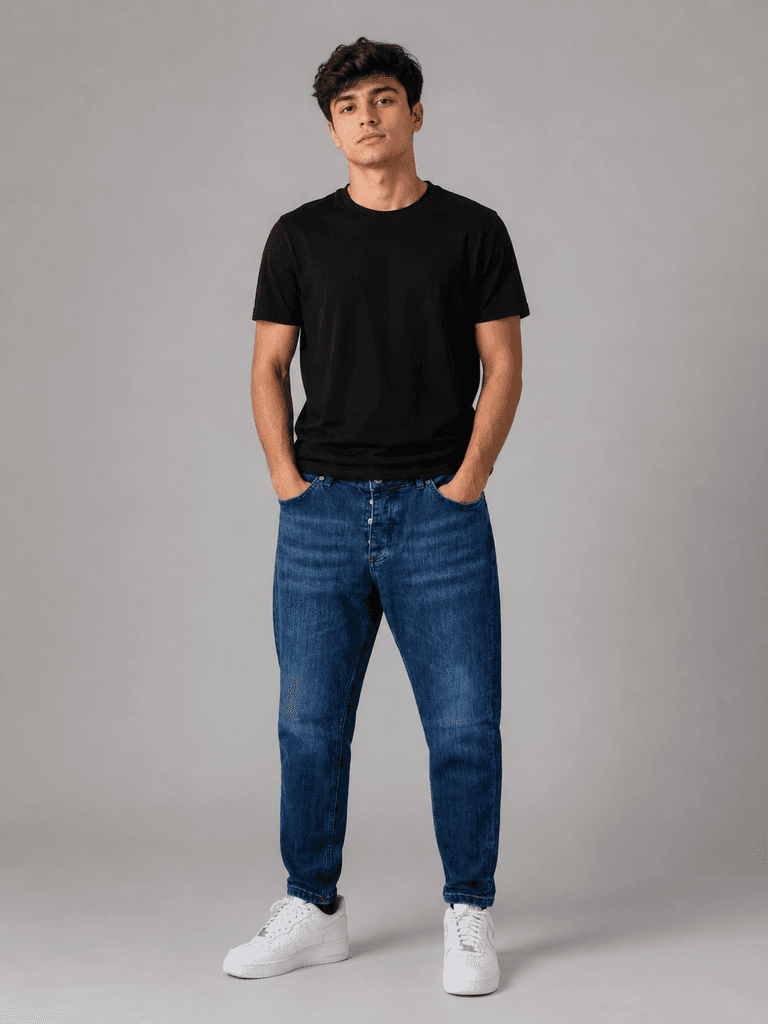 JR3 Men's Premium Cotton Carrot Fit Pants - Navy Blue (Size 32) 2