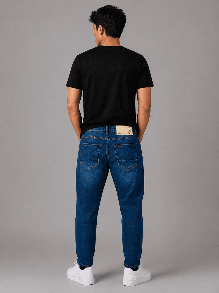 JR3 Men's Premium Cotton Carrot Fit Pants - Navy Blue (Size 32) 3
