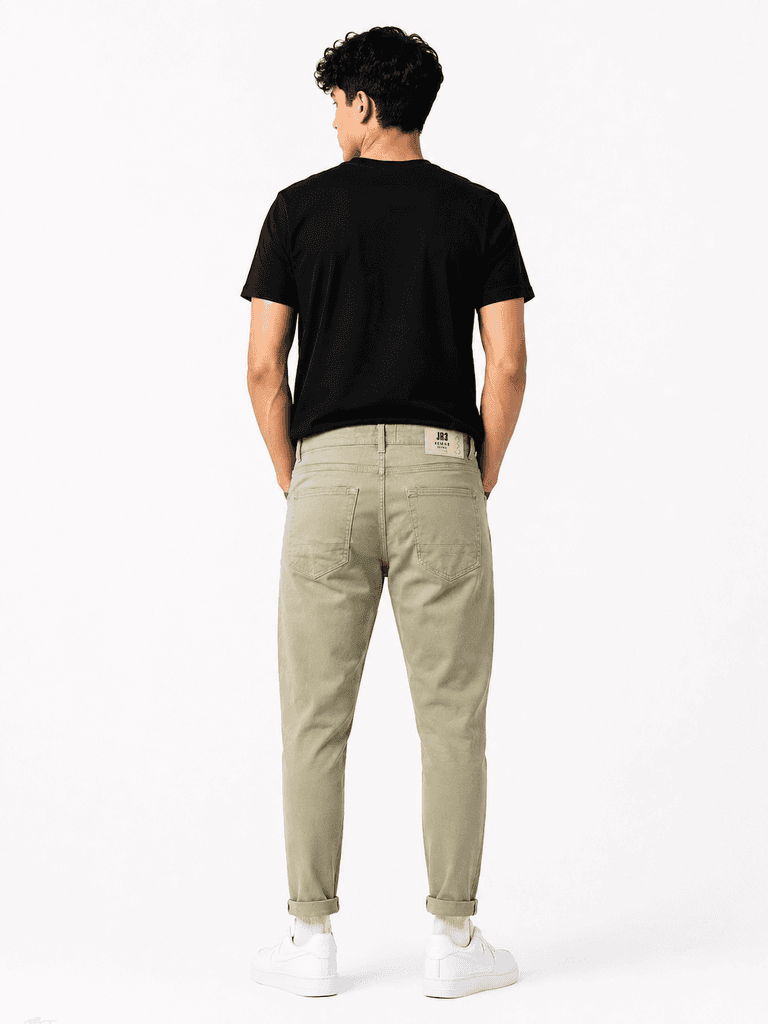 JR3 Men's Premium Cotton Carrot Fit Pants - Beige (Size 32) 3