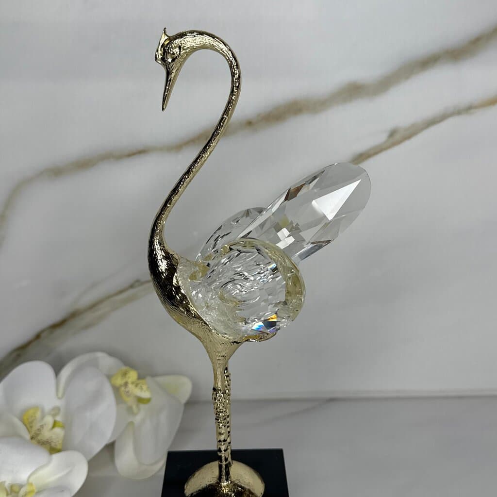 Crystal Winged Swan Figurine - Set Of 2 2