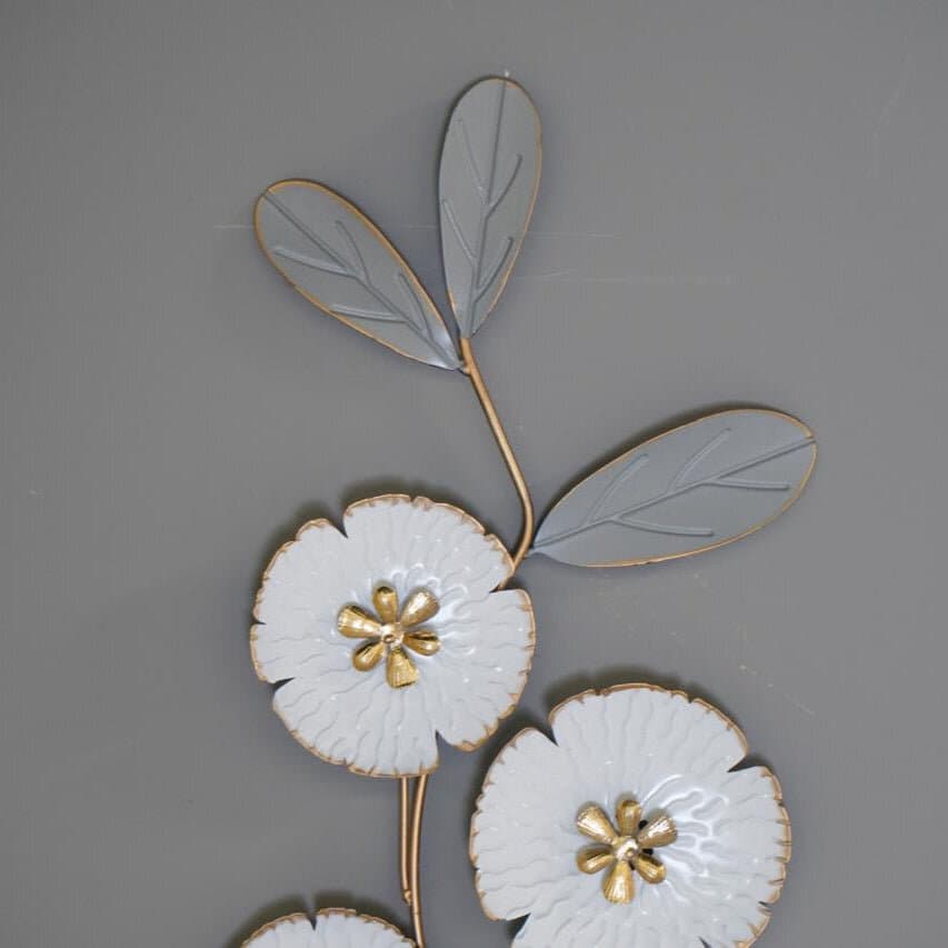 Luxury Metal White Floral Wall Decoration 2
