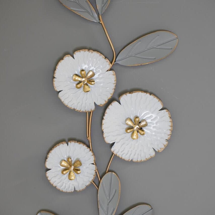 Luxury Metal White Floral Wall Decoration 4