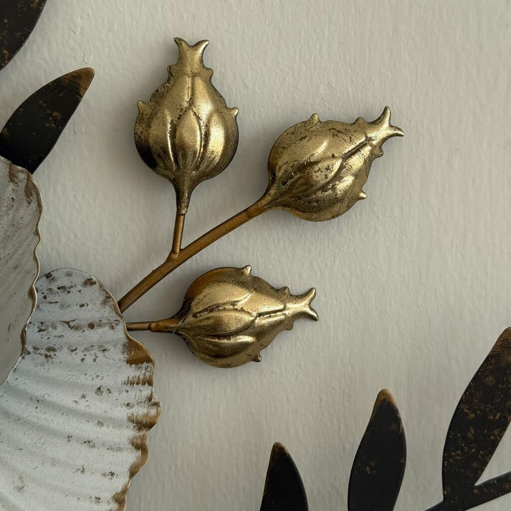 Metal Flower With Frame Wall Decor 5