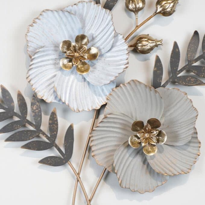 Metal Flower With Frame Wall Decor 2