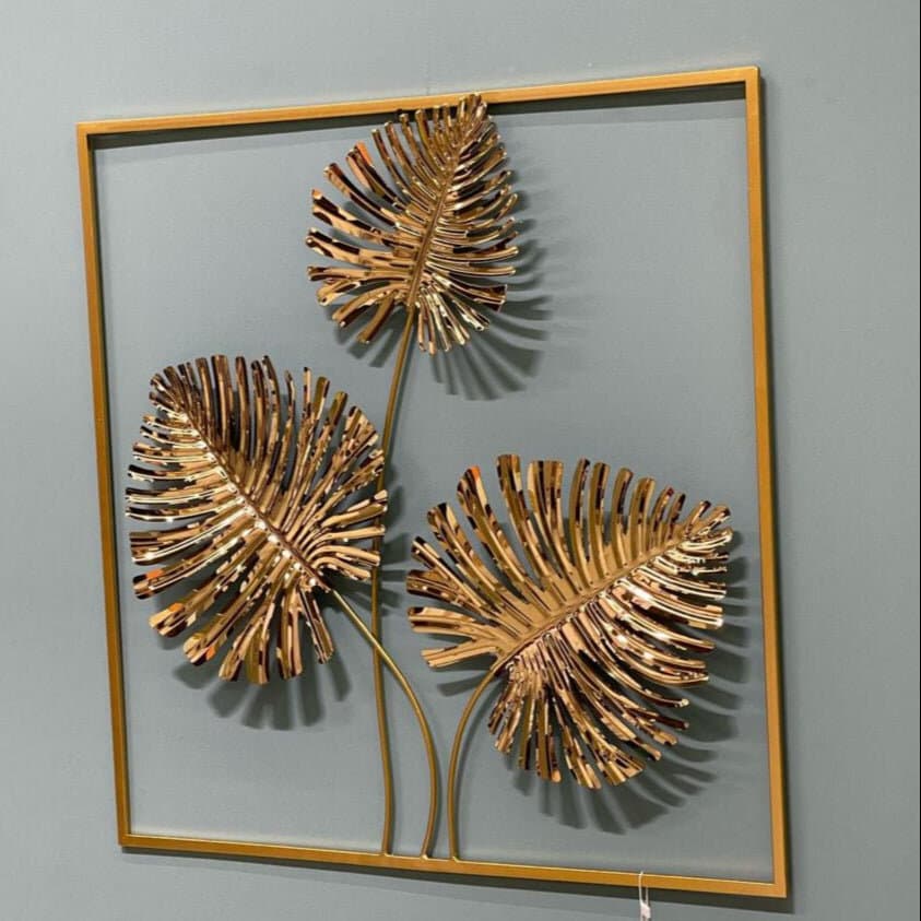 Golden Metal Leaves Wall Decoration 4