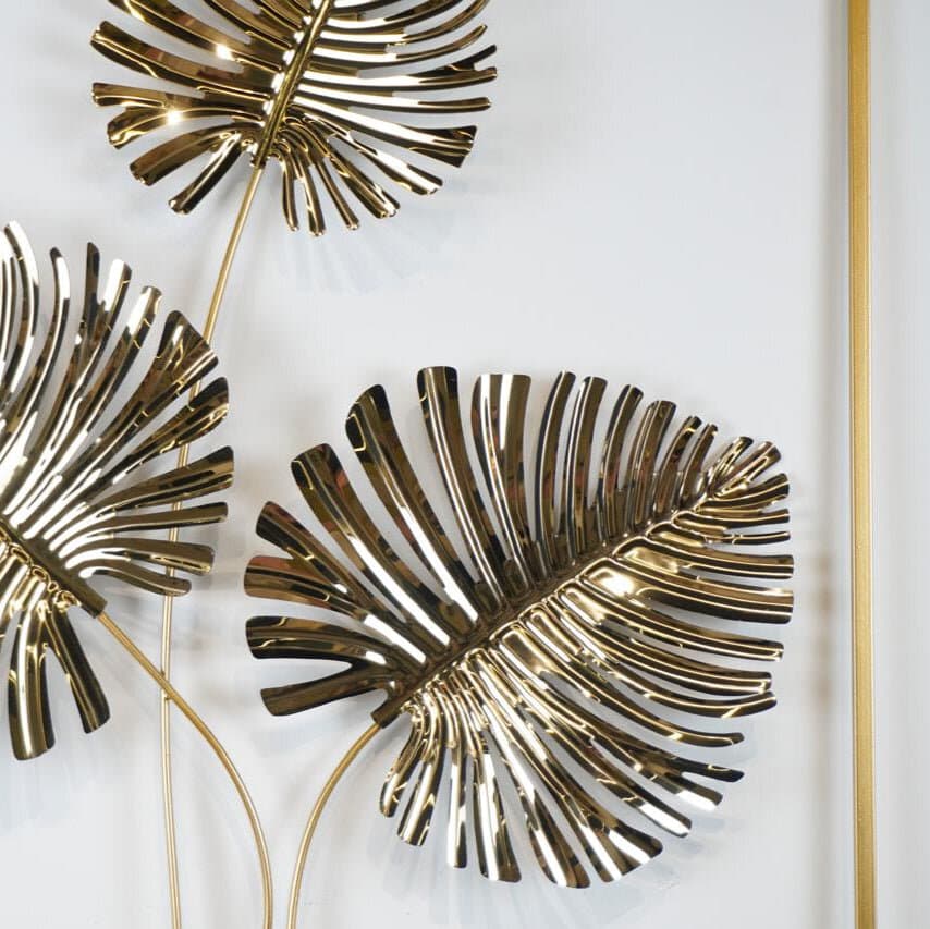 Golden Metal Leaves Wall Decoration 6